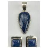 3pc Sterling Yellowhorse Lapis Lazuli Jewelry.