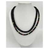 2 Sterling Accented Beaded Yellowhorse Necklaces.