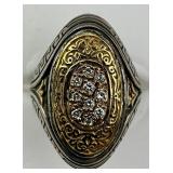 18KT Gold & Sterling Diamond Konstantino Ring.