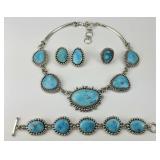 5pc Sterling Silver Yellowhorse Turquoise Jewelry.