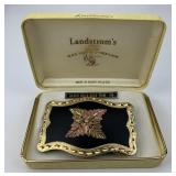 10KT Gold Trim Black Hills Gold Belt Buckle.