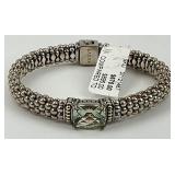 18K & Sterling Caviar Lagos Prasiolite Bracelet.