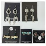 Sterling & Gemstone Native American Earrings.