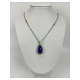 Sterling Silver Lagos Lapis Lazuli Necklace.