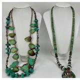 3 Native American Turquoise & Gemstone Necklaces.