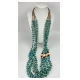 Native American Turquoise Tab Fetish Necklace.