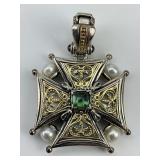 18KT Gold & Sterling Silver Konstantino Pendant.