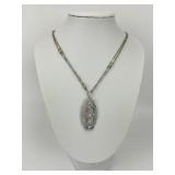 19KT Gold Art Deci Diamond Pendant Necklace.