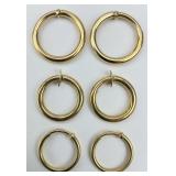 3 Pairs of 14KT Gold Hoop Earrings.