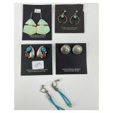 Sterling & Gemstone Native American Earrings.