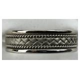 14KT White Gold Men's Woven Wedding Band.