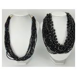 3 Sterling Silver & Onyx Yellowhorse Necklaces.