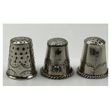 3 Sterling Silver Native American Thimbles.