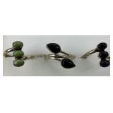 3 Sterling Silver Native American Gemstone Rings.
