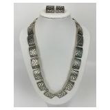 3pc Sterling Silver Filigree Pattern Jewelry.
