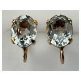14KT Gold Light Topaz Earrings.
