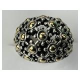 Sterling Silver & 18KT Gold Accent Dome Ring.