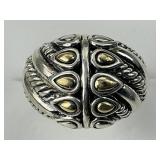 Sterling Silver & 14 KT Gold Dome Ring.