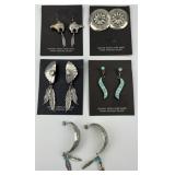 Sterling & Gemstone Native American Earrings.