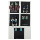 Sterling & Gemstone Native American Earrings.