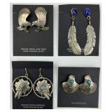 Sterling & Gemstone Native American Earrings.