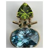 Rona Fisher Style Topaz & Peridot Pendant.