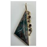 Rona Fisher Style Fuchsite Gemstone Pendant.