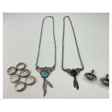 Sterling Button Covers, Necklaces, Cufflinks.