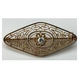 Vintage 14KT Gold Filigree Diamond Brooch.