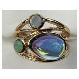 Gold Multi Gemstone Rona Fisher Style Ring.