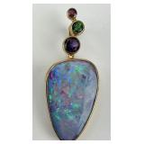 Rona Fisher Style Australian Opal Gem Pendant.