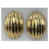 14KT Gold Textured Dome Earrings.