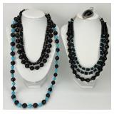 Native American Turquoise & Onyx Necklaces.