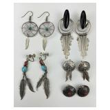 Sterling & Gemstone Native American Earrings.