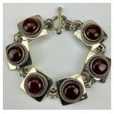 Sterling Artie Yellowhorse Carnelian Bracelet.