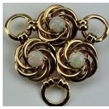 Opal Filigree Knot Brooch.