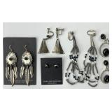 5 Pair Sterling & Beaded Native American Earrings.