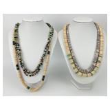 4 Handmade Native American Shell Necklaces.