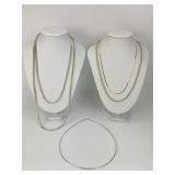 5 Sterling Silver Necklace Chains.