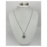 4pc 14 &;18 KT Gold Pearl Diamond Cluster Jewelry.