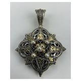18KT Gold & Sterling Silver Konstantino Pendant.