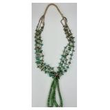 Pueblo Native American Turquoise Tab Necklace.