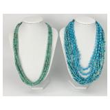 3 Sterling Native American  Turquoise Necklaces.