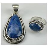2pc Sterling Yellowhorse Lapis Lazuli Jewelry.