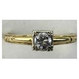 14KT Gold Diamond Solitaire Engagement Ring.