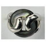 Sterling Silver Mother of Pearl Knot Ring.