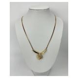 14KT Italian Gold Twisted Ribbon Knot Necklace.