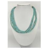 Sterling Silver Yellowhorse Aquamarine Necklace.