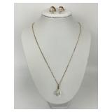 GF Crystal Drop Earrings and Pendant Necklace.