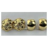 2 Pairs of 14KT Gold Earrings.